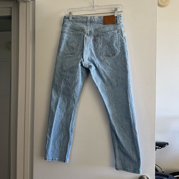 Levi’s Premium Denim Light Blue/White 501 Patterned Jeans size 27 EUC - Picture 4 of 9